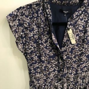 NWT Madewell Silk Dress in Newsprint Floral Sz 4